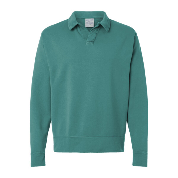 Garment-Dyed Polo Collar Sweatshirt Thumbnail