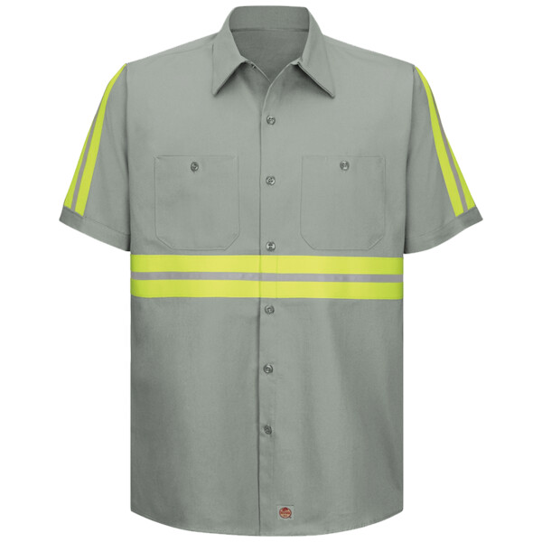 Enhanced Visibility Short Sleeve Cotton Work Shirt - Tall Sizes Thumbnail
