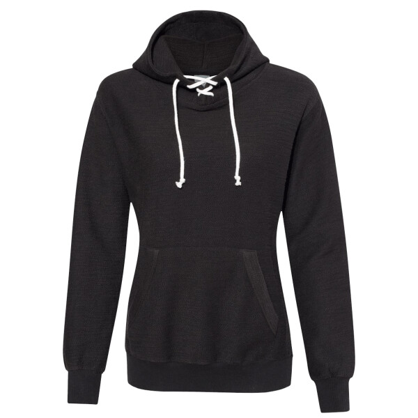 Women’s French Terry Sport Lace Scuba Hooded Sweatshirt Thumbnail