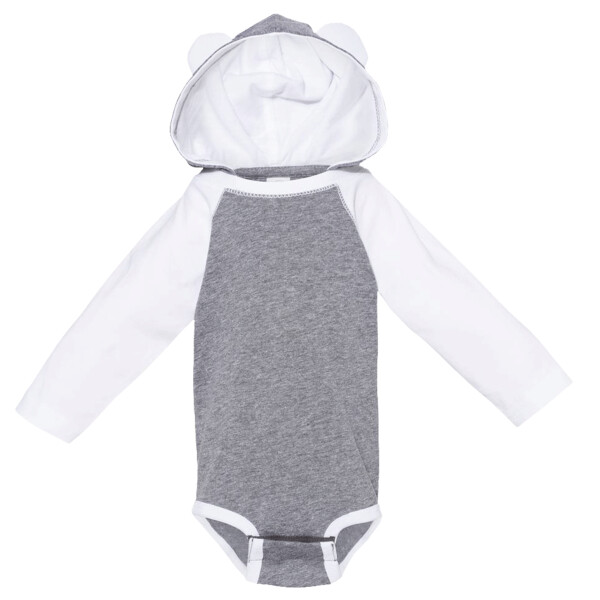 Infant Fine Jersey Character Hooded Long Sleeve Bodysuit with Ears Thumbnail