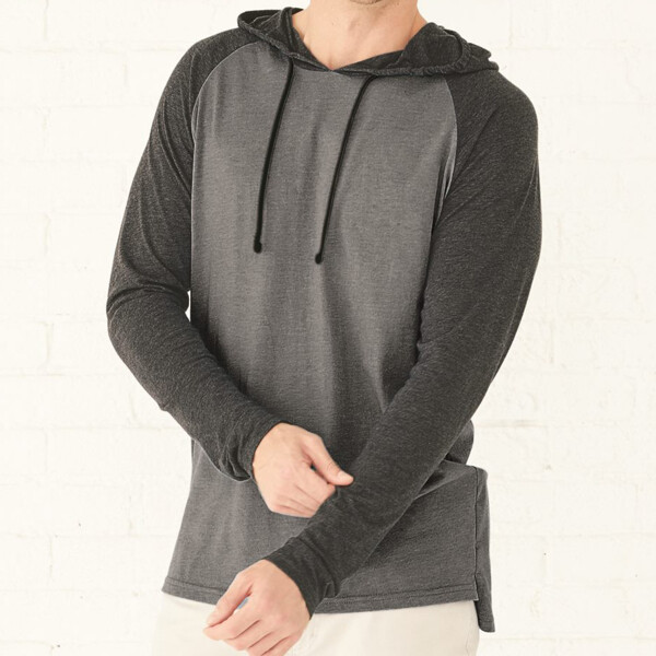 Fine Jersey Hooded Long Sleeve Raglan T-Shirt Thumbnail