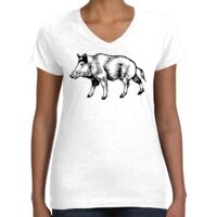 Women's Fine Jersey V-Neck Tee Thumbnail