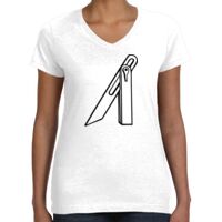 Women's Fine Jersey V-Neck Tee Thumbnail