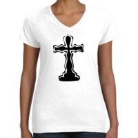 Women's Fine Jersey V-Neck Tee Thumbnail