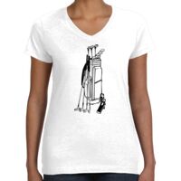 Women's Fine Jersey V-Neck Tee Thumbnail