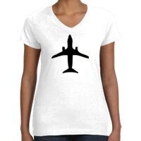 Women's Fine Jersey V-Neck Tee Thumbnail