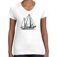 Women's Fine Jersey V-Neck Tee Thumbnail