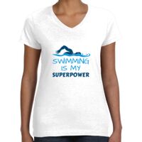 Women's Fine Jersey V-Neck Tee Thumbnail